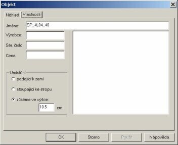 Obr.1 Dialog Vlastnosti objektu