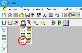 Obrázek 6: Půdorysné zobrazení drátově se skrytými hranami